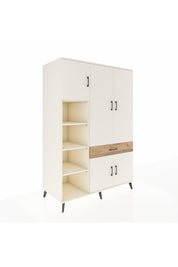 Kronos Dolap 8 Raflı Tek Çekmeceli 5 Kapaklı 132x59x195 Aytaşı-Aytaşı/Çam