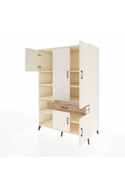 Kronos Dolap 8 Raflı Tek Çekmeceli 5 Kapaklı 132x59x195 Aytaşı-Aytaşı/Çam