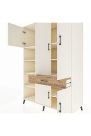 Kronos Dolap 8 Raflı Tek Çekmeceli 5 Kapaklı 132x59x195 Aytaşı-Aytaşı/Çam