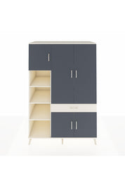 Kronos Dolap 8 Raflı Tek Çekmeceli 5 Kapaklı 132x59x195 Aytaşı-Antrasit/Aytaşı