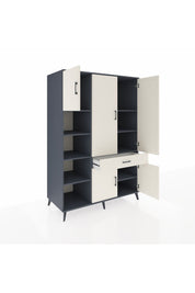 Kronos Dolap 8 Raflı Tek Çekmeceli 5 Kapaklı 132x59x195 Antrasit-Aytaşı/Aytaşı