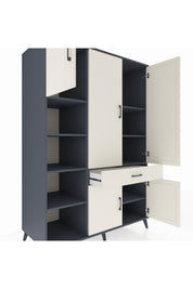 Kronos Dolap 8 Raflı Tek Çekmeceli 5 Kapaklı 132x59x195 Antrasit-Aytaşı/Aytaşı