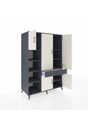 Kronos Dolap 8 Raflı Tek Çekmeceli 5 Kapaklı 132x59x195 Antrasit-Aytaşı/Antrasit