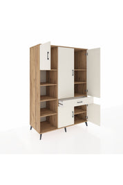 Kronos Dolap 8 Raflı Tek Çekmeceli 5 Kapaklı 132x59x195 Çam-Aytaşı/Aytaşı