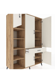 Kronos Dolap 8 Raflı Tek Çekmeceli 5 Kapaklı 132x59x195 Çam-Aytaşı/Aytaşı