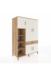 Kronos Dolap 8 Raflı Tek Çekmeceli 5 Kapaklı 132x59x195 Çam-Aytaşı/Çam