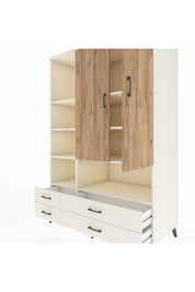 Kronos Dolap 8 Raflı 4 Çekmeceli 2 Kapaklı 132x59x195 Aytaşı-Çam/Aytaşı