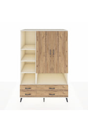 Kronos Dolap 8 Raflı 4 Çekmeceli 2 Kapaklı 132x59x195 Aytaşı-Çam/Çam