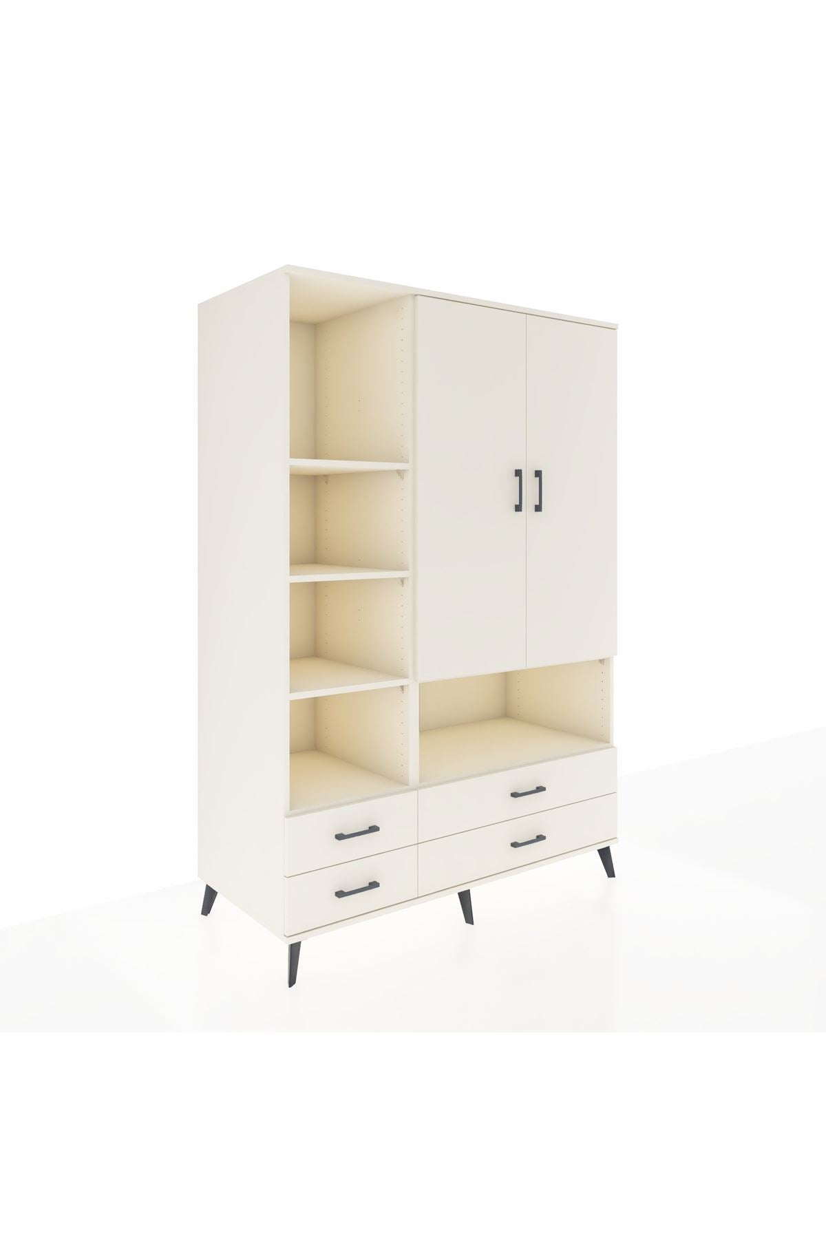 Kronos Dolap 8 Raflı 4 Çekmeceli 2 Kapaklı 132x59x195 Aytaşı-Aytaşı/Aytaşı