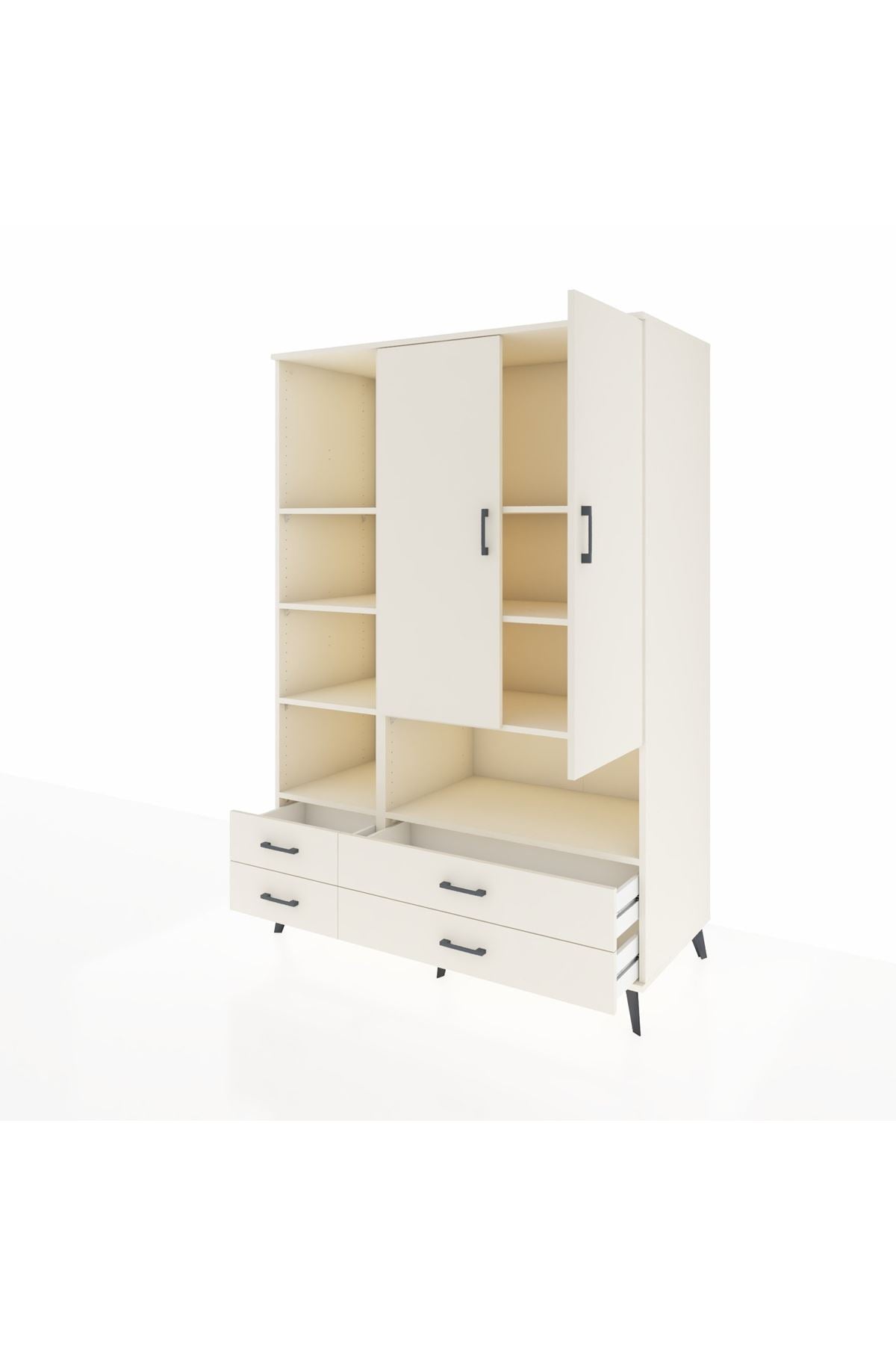 Kronos Dolap 8 Raflı 4 Çekmeceli 2 Kapaklı 132x59x195 Aytaşı-Aytaşı/Aytaşı