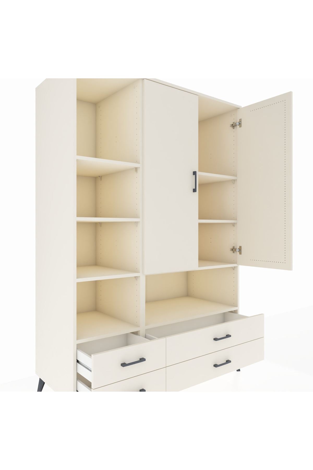 Kronos Dolap 8 Raflı 4 Çekmeceli 2 Kapaklı 132x59x195 Aytaşı-Aytaşı/Aytaşı