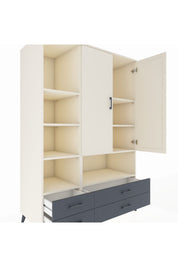 Kronos Dolap 8 Raflı 4 Çekmeceli 2 Kapaklı 132x59x195 Aytaşı-Aytaşı/Antrasit