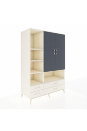 Kronos Dolap 8 Raflı 4 Çekmeceli 2 Kapaklı 132x59x195 Aytaşı-Antrasit/Aytaşı