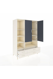 Kronos Dolap 8 Raflı 4 Çekmeceli 2 Kapaklı 132x59x195 Aytaşı-Antrasit/Aytaşı