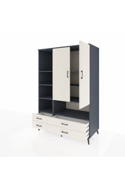 Kronos Dolap 8 Raflı 4 Çekmeceli 2 Kapaklı 132x59x195 Antrasit-Aytaşı/Aytaşı