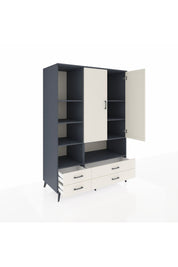 Kronos Dolap 8 Raflı 4 Çekmeceli 2 Kapaklı 132x59x195 Antrasit-Aytaşı/Aytaşı