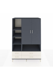 Kronos Dolap 8 Raflı 4 Çekmeceli 2 Kapaklı 132x59x195 Antrasit-Antrasit/Aytaşı