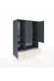 Kronos Dolap 8 Raflı 4 Çekmeceli 2 Kapaklı 132x59x195 Antrasit-Antrasit/Aytaşı