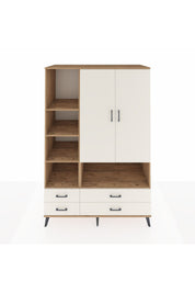 Kronos Dolap 8 Raflı 4 Çekmeceli 2 Kapaklı 132x59x195 Çam-Aytaşı/Aytaşı