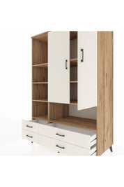 Kronos Dolap 8 Raflı 4 Çekmeceli 2 Kapaklı 132x59x195 Çam-Aytaşı/Aytaşı