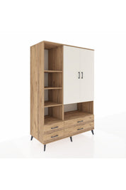 Kronos Dolap 8 Raflı 4 Çekmeceli 2 Kapaklı 132x59x195 Çam-Aytaşı/Çam