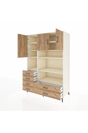 Kronos Dolap 9 Raflı 6 Çekmeceli 3 Kapaklı 132x59x195 Aytaşı-Çam/Çam