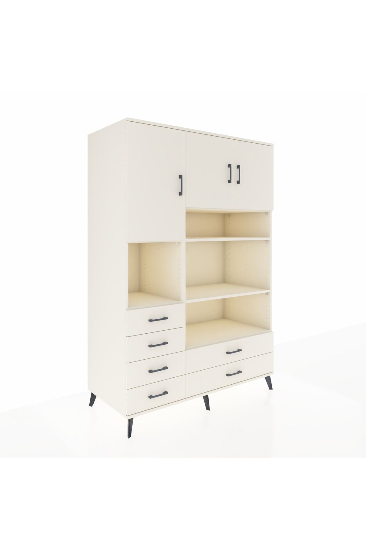 Kronos Dolap 9 Raflı 6 Çekmeceli 3 Kapaklı 132x59x195 Aytaşı-Aytaşı/Aytaşı