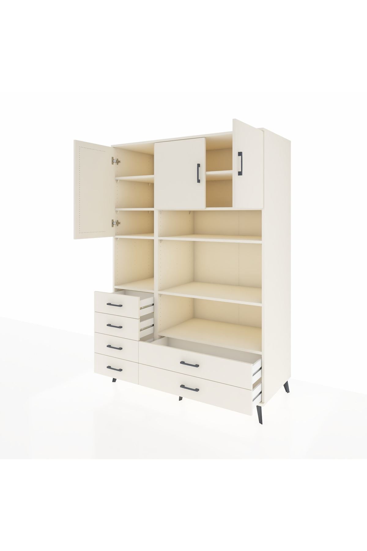 Kronos Dolap 9 Raflı 6 Çekmeceli 3 Kapaklı 132x59x195 Aytaşı-Aytaşı/Aytaşı