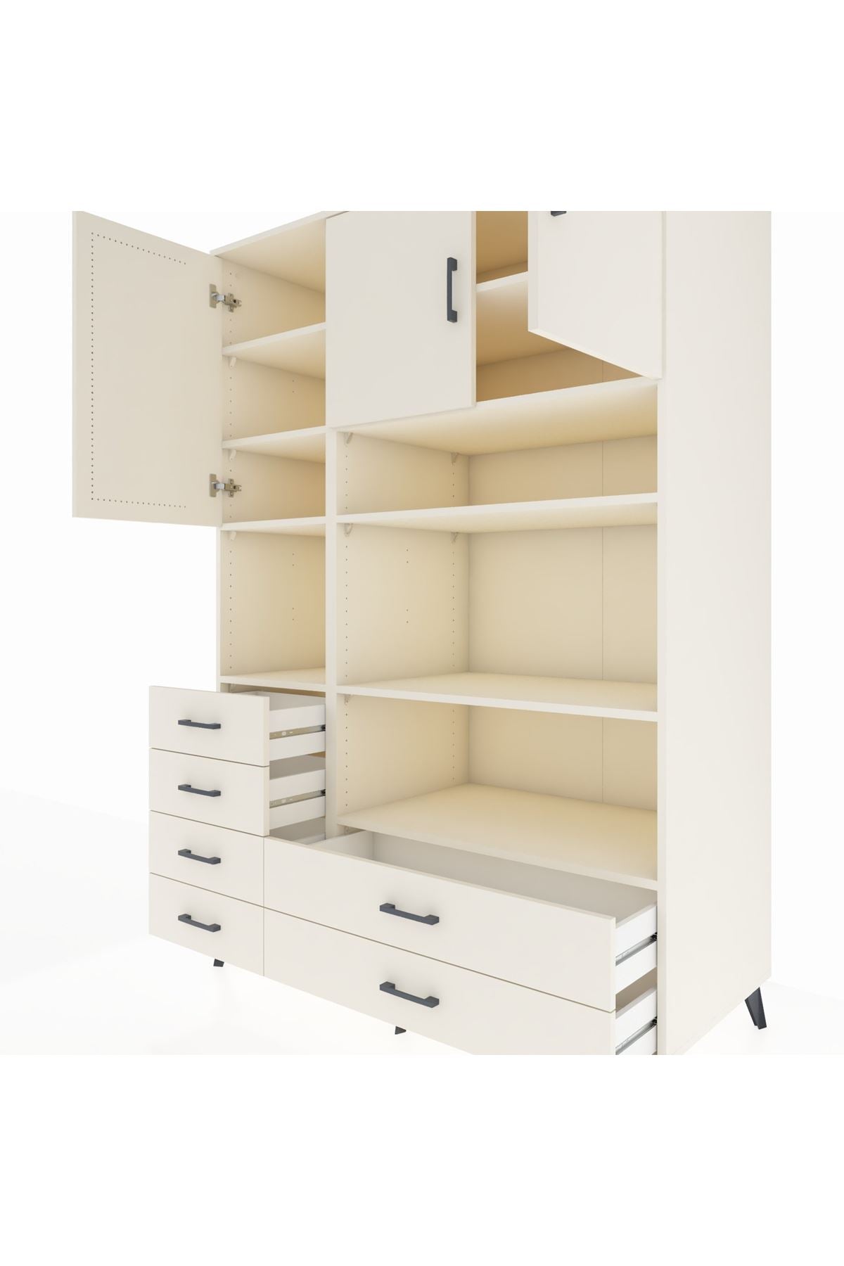 Kronos Dolap 9 Raflı 6 Çekmeceli 3 Kapaklı 132x59x195 Aytaşı-Aytaşı/Aytaşı