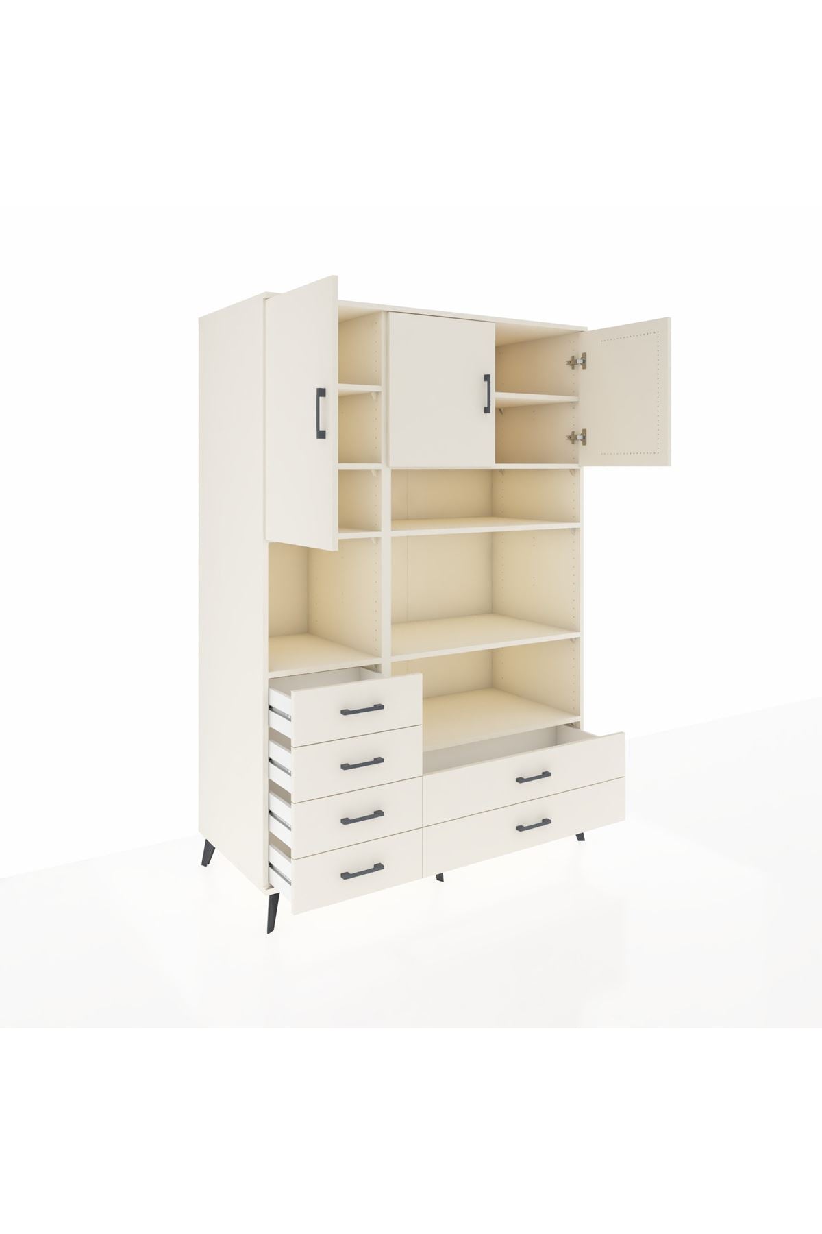 Kronos Dolap 9 Raflı 6 Çekmeceli 3 Kapaklı 132x59x195 Aytaşı-Aytaşı/Aytaşı