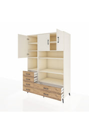 Kronos Dolap 9 Raflı 6 Çekmeceli 3 Kapaklı 132x59x195 Aytaşı-Aytaşı/Çam