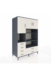 Kronos Dolap 9 Raflı 6 Çekmeceli 3 Kapaklı 132x59x195 Antrasit-Aytaşı/Aytaşı