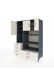 Kronos Dolap 9 Raflı 6 Çekmeceli 3 Kapaklı 132x59x195 Antrasit-Aytaşı/Aytaşı