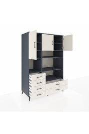 Kronos Dolap 9 Raflı 6 Çekmeceli 3 Kapaklı 132x59x195 Antrasit-Aytaşı/Aytaşı