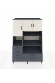 Kronos Dolap 9 Raflı 6 Çekmeceli 3 Kapaklı 132x59x195 Antrasit-Aytaşı/Antrasit