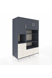 Kronos Dolap 9 Raflı 6 Çekmeceli 3 Kapaklı 132x59x195 Antrasit-Antrasit/Aytaşı