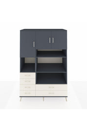 Kronos Dolap 9 Raflı 6 Çekmeceli 3 Kapaklı 132x59x195 Antrasit-Antrasit/Aytaşı