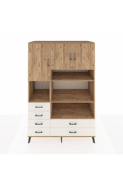 Kronos Dolap 9 Raflı 6 Çekmeceli 3 Kapaklı 132x59x195 Çam-Çam/Aytaşı