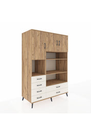 Kronos Dolap 9 Raflı 6 Çekmeceli 3 Kapaklı 132x59x195 Çam-Çam/Aytaşı