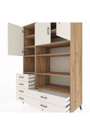 Kronos Dolap 9 Raflı 6 Çekmeceli 3 Kapaklı 132x59x195 Çam-Aytaşı/Aytaşı