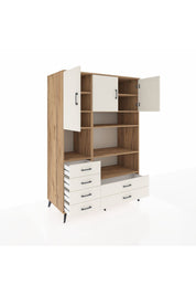 Kronos Dolap 9 Raflı 6 Çekmeceli 3 Kapaklı 132x59x195 Çam-Aytaşı/Aytaşı