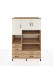 Kronos Dolap 9 Raflı 6 Çekmeceli 3 Kapaklı 132x59x195 Çam-Aytaşı/Çam