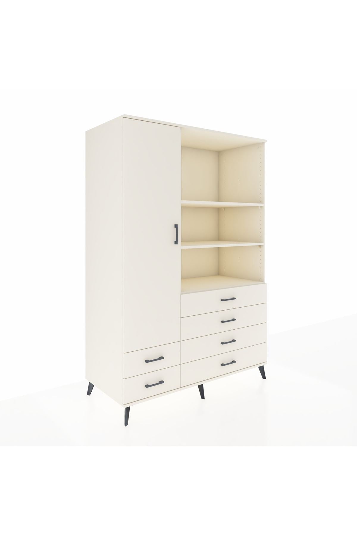 Kronos Dolap 7 Raflı 6 Çekmeceli Tek Kapaklı 132x59x195 Aytaşı-Aytaşı/Aytaşı