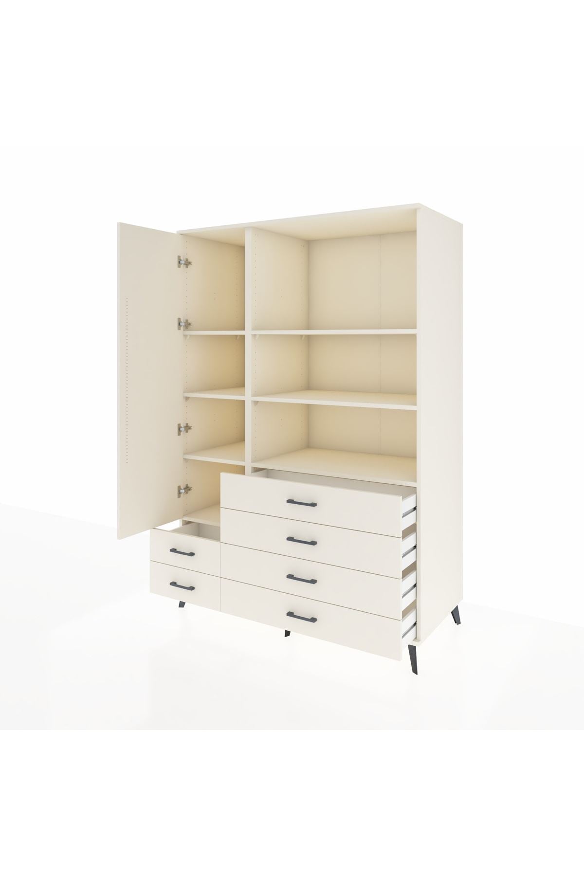 Kronos Dolap 7 Raflı 6 Çekmeceli Tek Kapaklı 132x59x195 Aytaşı-Aytaşı/Aytaşı