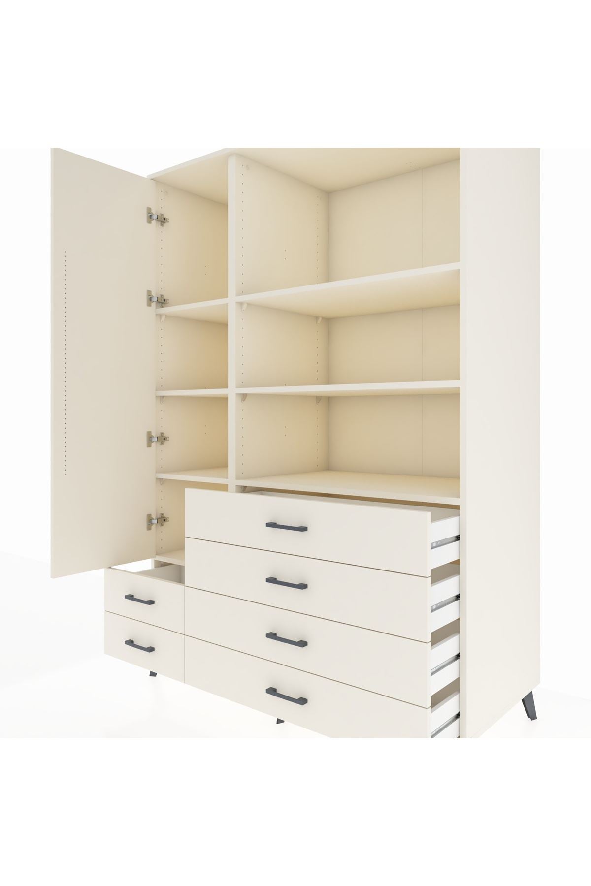 Kronos Dolap 7 Raflı 6 Çekmeceli Tek Kapaklı 132x59x195 Aytaşı-Aytaşı/Aytaşı