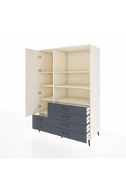 Kronos Dolap 7 Raflı 6 Çekmeceli Tek Kapaklı 132x59x195 Aytaşı-Aytaşı/Antrasit