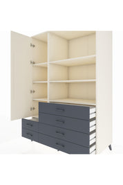 Kronos Dolap 7 Raflı 6 Çekmeceli Tek Kapaklı 132x59x195 Aytaşı-Aytaşı/Antrasit