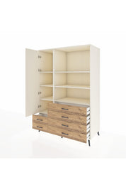 Kronos Dolap 7 Raflı 6 Çekmeceli Tek Kapaklı 132x59x195 Aytaşı-Aytaşı/Çam