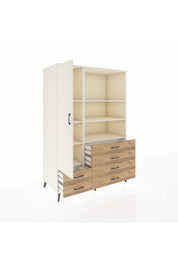 Kronos Dolap 7 Raflı 6 Çekmeceli Tek Kapaklı 132x59x195 Aytaşı-Aytaşı/Çam