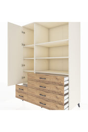 Kronos Dolap 7 Raflı 6 Çekmeceli Tek Kapaklı 132x59x195 Aytaşı-Aytaşı/Çam